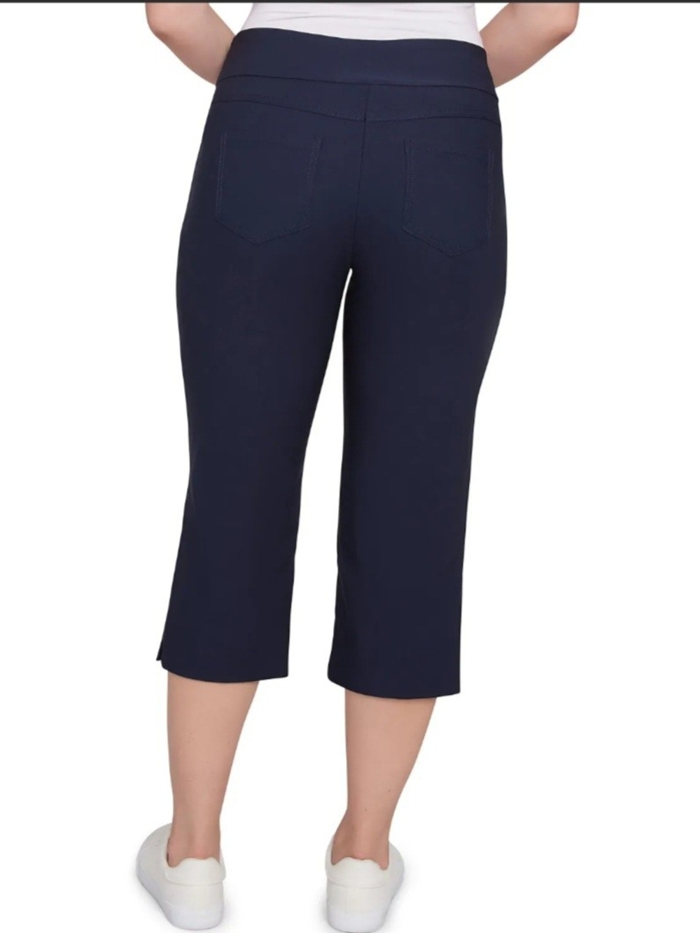 Ruby Rd. Navy Cropped Pull-On Capri Pants - Picture 2 of 6